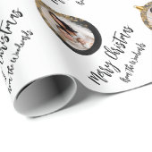 Personalisiertes Foto Schwarzes Gold Frohe Weihnac Geschenkpapier (Rolleneckpunkt)