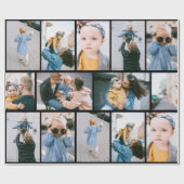 Personalisiertes Foto Schwarzes Schleifpapier Geschenkpapier (Flach)