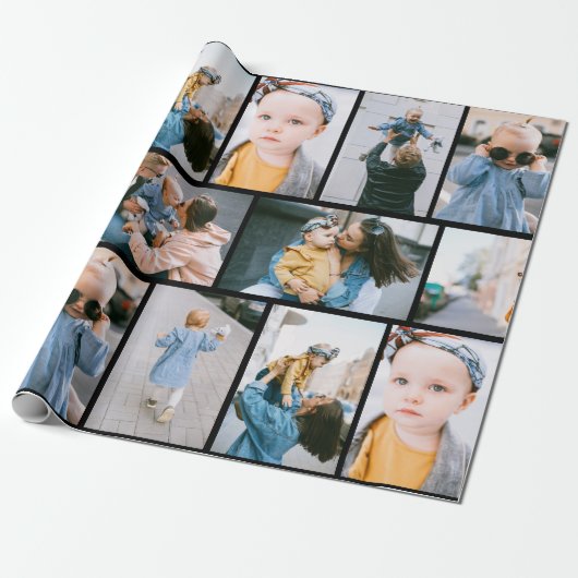 Personalisiertes Foto Schwarzes Schleifpapier Geschenkpapier (Ungerollt)