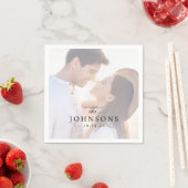 Personalisiertes Foto Simple Wedding Napkins Serviette (Beispiel)