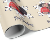 Personalisiertes Foto Snowflake Frohe Weihnachten Geschenkpapier (Rolleneckpunkt)