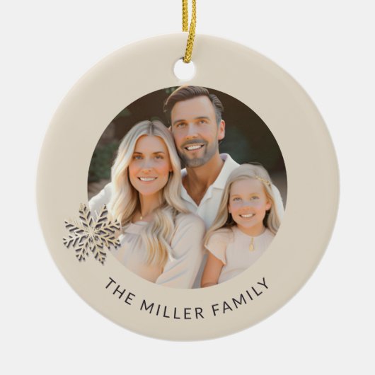 Personalisiertes Foto Snowflake Ornament (Vorne)