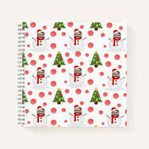 Personalisiertes Foto Snowman Weihnachten Gästebuc Notizblock