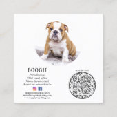Personalisiertes Foto Social Media Hund Pet Influe Quadratische Visitenkarte (Rückseite)