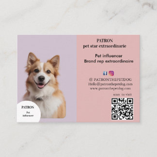 Personalisiertes Foto Social Media Hund Pet Influe Visitenkarte