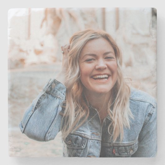 Personalisiertes Foto Steinuntersetzer (Vorderseite)