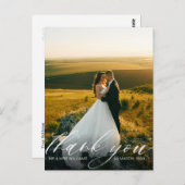 personalisiertes Foto stilvolle Hochzeit danke Postkarte (Vorne/Hinten)