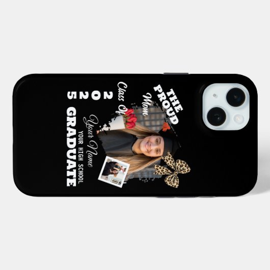 Personalisiertes Foto, stolze Mama eines Absolvent Case-Mate iPhone Hülle (Rückseite (Horizontal))