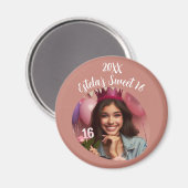 Personalisiertes Foto Sweet 16. Geburtstag Keepake Magnet (Vorderseite/Rückseite)