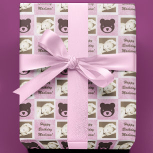 Personalisiertes Foto Teddy Bear Geschenkpapier