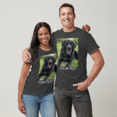 Personalisiertes Foto Text Haustier Hund Grau T-Shirt (Unisex)