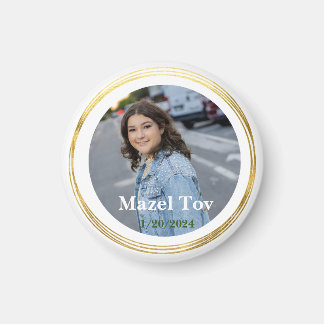 Personalisiertes Foto & Text Moderne Feier Magnet