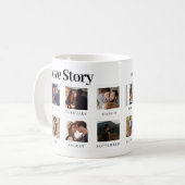 Personalisiertes Foto Text Moderne Paare Liebe Kaffeetasse (Vorderseite Links)