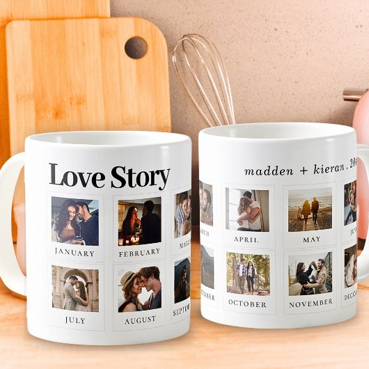 Personalisiertes Foto Text Moderne Paare Liebe Kaffeetasse