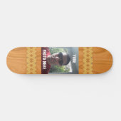 Personalisiertes Foto-/Textholzmuster Skateboard (Horizontal)