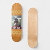 Personalisiertes Foto-/Textholzmuster Skateboard (Vorderseite)