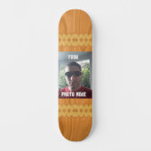 Personalisiertes Foto-/Textholzmuster Skateboard (Vorderseite)