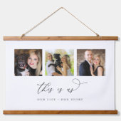 Personalisiertes Foto "This is us us" Zeichen Wandteppich Mit Holzrahmen (Vorne)