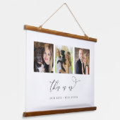 Personalisiertes Foto "This is us us" Zeichen Wandteppich Mit Holzrahmen (Gewinkelt)