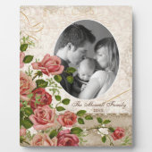 Personalisiertes Foto Trellis Rose Vintag Fotoplatte (Vorderseite)