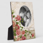 Personalisiertes Foto Trellis Rose Vintag Fotoplatte (Seite)