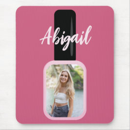 Personalisiertes Foto Trendy Modern Pink Nail Poln Mousepad