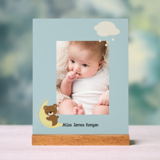 Personalisiertes Foto über dem Mondzeichen Acrylschild (Neutral)