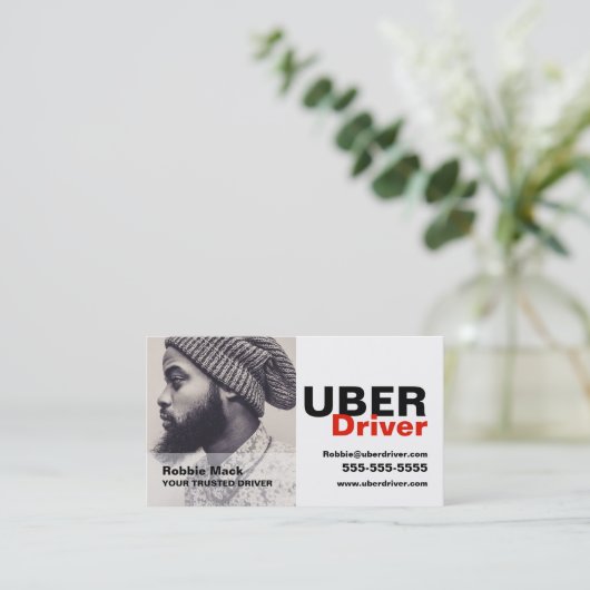 Personalisiertes Foto, Uber-Treiber Visitenkarte (Stehend Vorderseite)