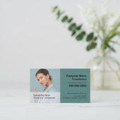Personalisiertes Foto, Übersetzer und Dolmetscher Visitenkarte (Stehend Vorderseite)