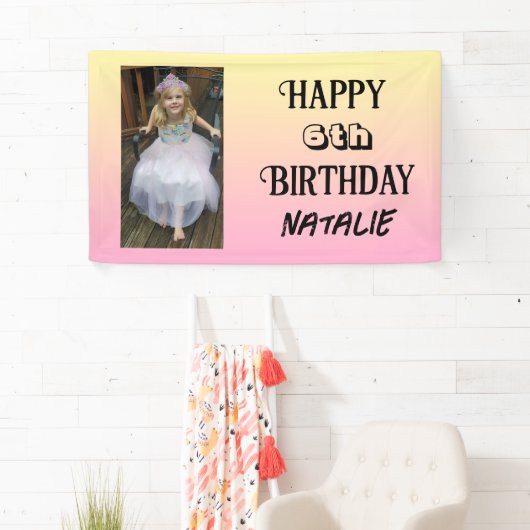 Personalisiertes Foto und Alter glücklich Geburtst Banner (Insitu)
