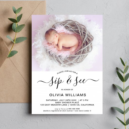 Personalisiertes Foto und Babydusche Einladung