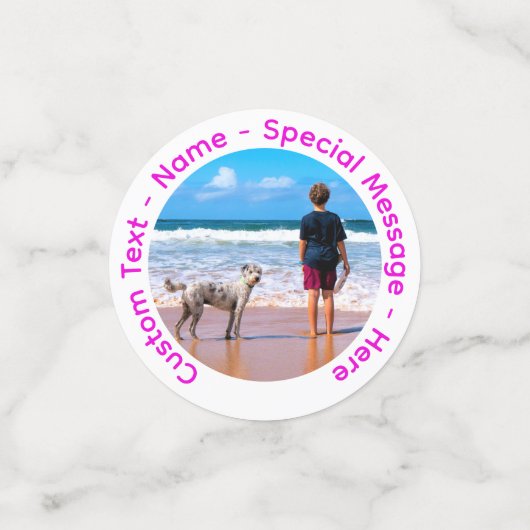 Personalisiertes Foto und benutzerdefinierte Textk Konfetti (Klein Vorderseite)