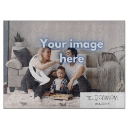 Personalisiertes Foto und Familienname Küche Schneidebrett