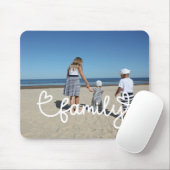 Personalisiertes Foto und Familientext mit Herz Mousepad (Mit Mouse)