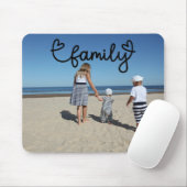 Personalisiertes Foto und Familientext mit Herz Mousepad (Mit Mouse)