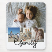 Personalisiertes Foto und Familientext mit Herz Mousepad (Vorne)