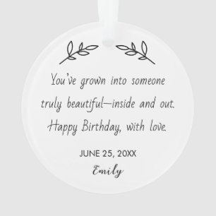 Personalisiertes Foto- und Geburtstagsnachrichten- Ornament