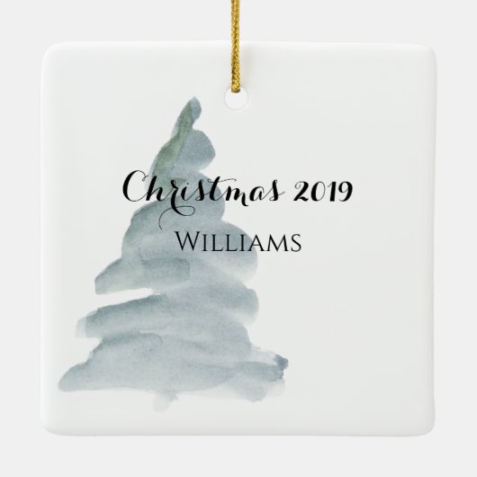 Personalisiertes Foto und Jahr Keramikornament (Rückseite)