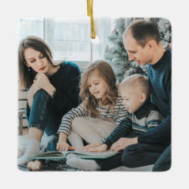 Personalisiertes Foto und Jahr Keramikornament