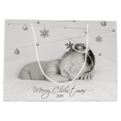 Personalisiertes Foto und Kalligrafie Große Geschenktüte (Rückseite)