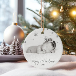 Personalisiertes Foto und Kalligrafie Keramik Ornament
