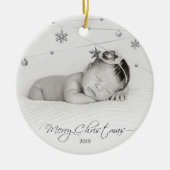 Personalisiertes Foto und Kalligrafie Keramik Ornament (Vorne)