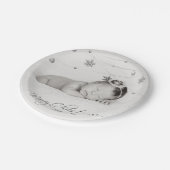 Personalisiertes Foto und Kalligrafie Pappteller (Schrägansicht)