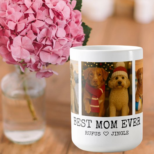 Personalisiertes Foto und Liebe Herz Bester Hund Kaffeetasse