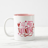 personalisiertes Foto und  Meldung "Be My Valentin Zweifarbige Tasse (Links)