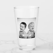 Personalisiertes Foto und Meldung Glas (Vorderseite)