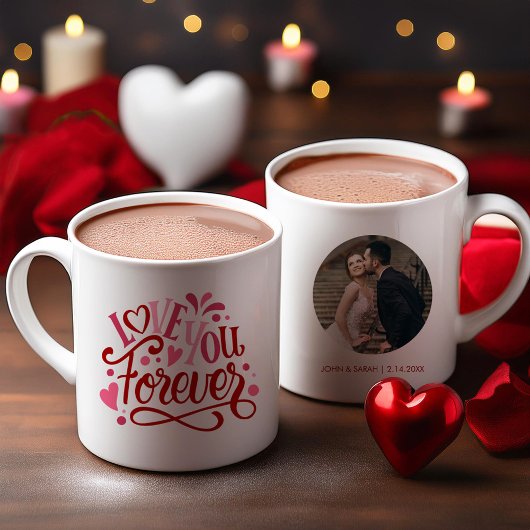 personalisiertes Foto und  Meldung "Liebe für imme Zweifarbige Tasse