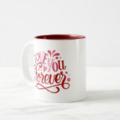 personalisiertes Foto und  Meldung "Liebe für imme Zweifarbige Tasse (Vorderseite Links)