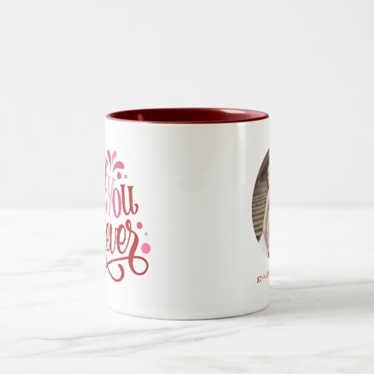 personalisiertes Foto und  Meldung "Liebe für imme Zweifarbige Tasse (Mittel)