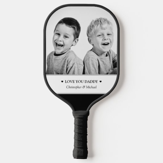 Personalisiertes Foto und Meldung Pickleball Schläger (Rückseite)